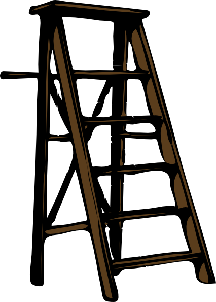 Banner Black And White Download Ladder Clip Art At - Ladder Clipart Png (426x595), Png Download