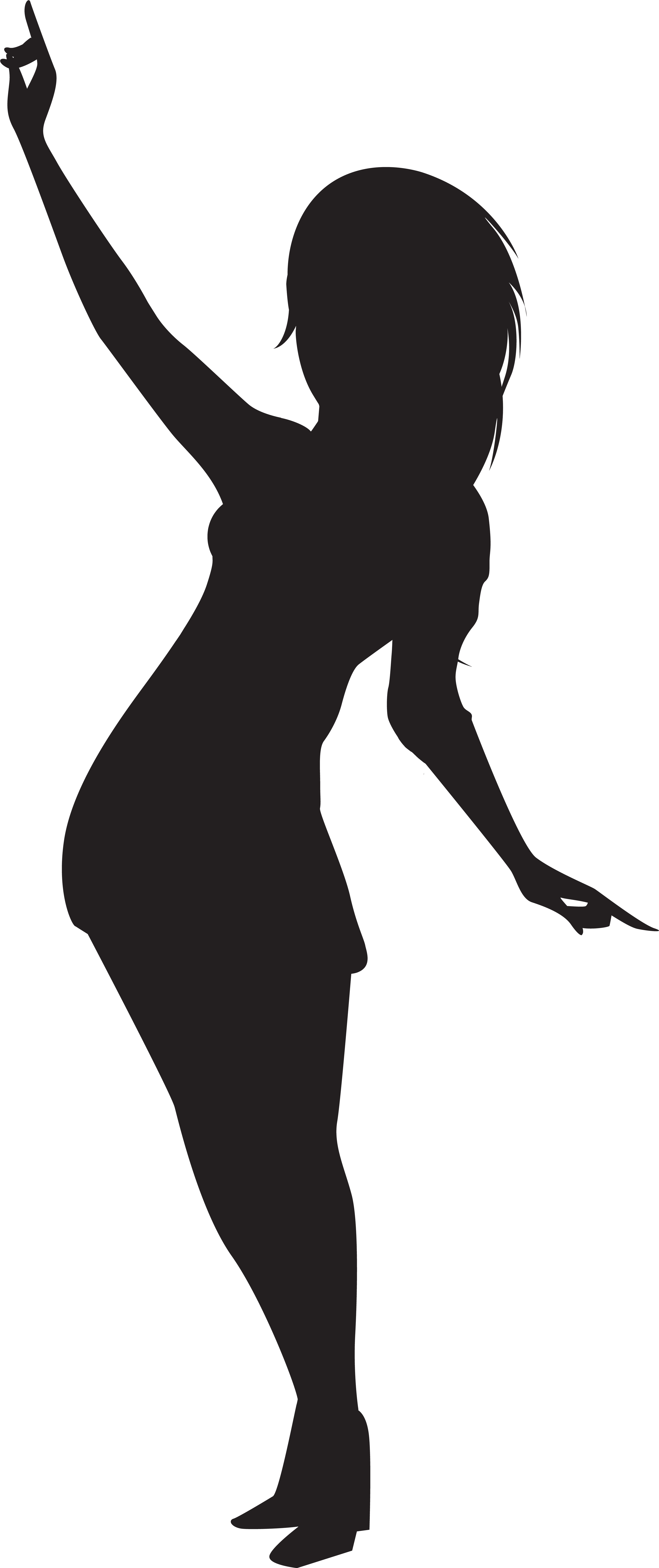 Dancing Girl Clip Art - Girl Silhouette Png (3389x8000), Png Download