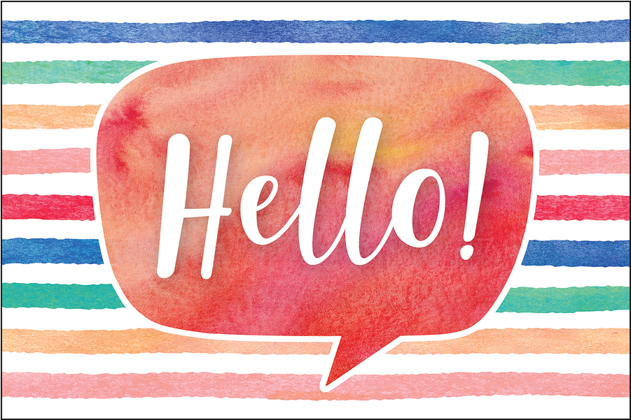 Tcr4764 Watercolor Hello Postcards Image - Hello Postcards (900x900), Png Download