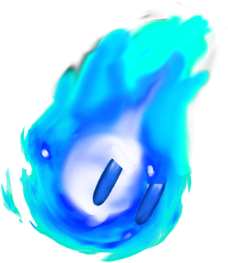 Blue Fire Bubble - Mario Blue Lava Bubble (327x377), Png Download
