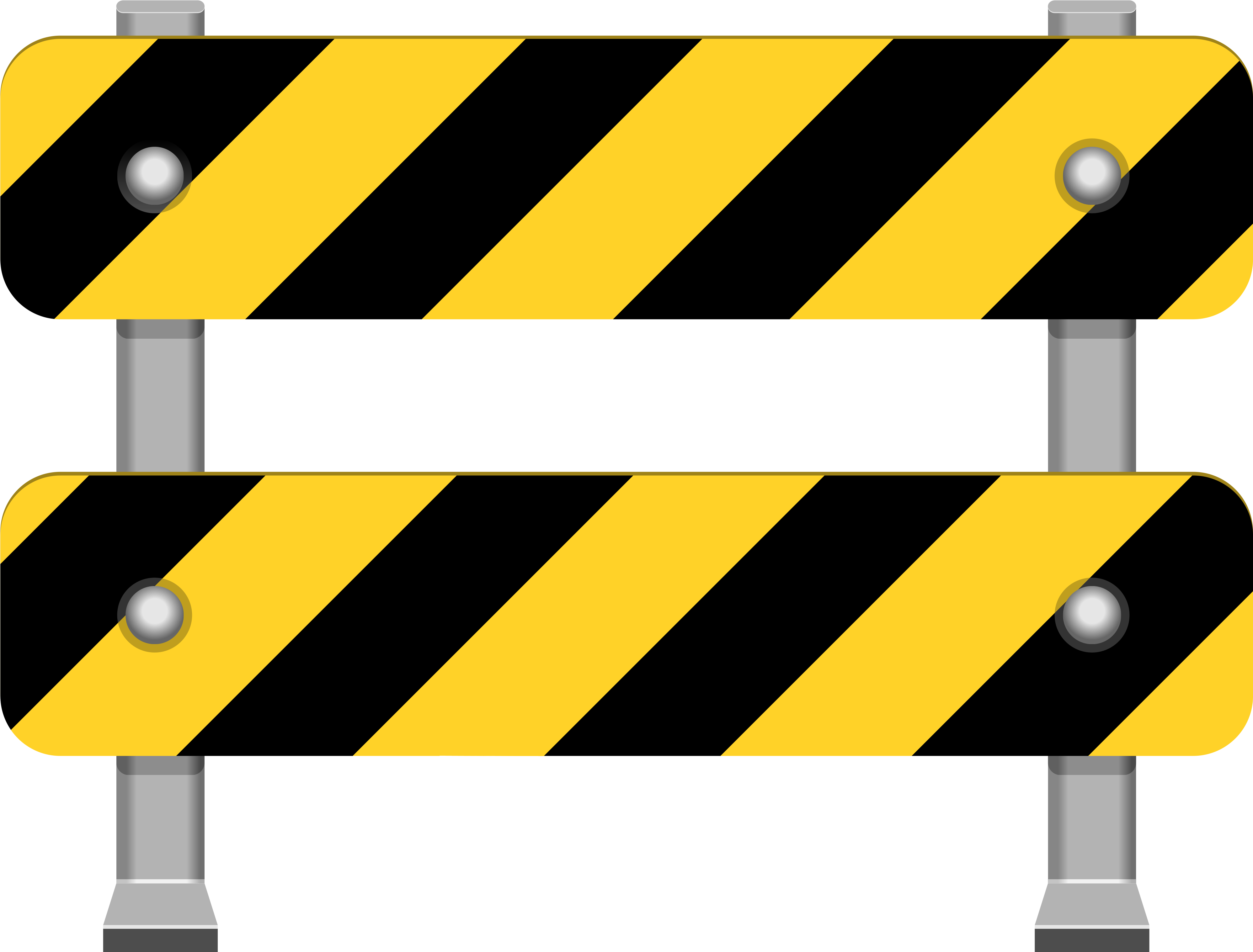 Yellow Road Barricade Png Clip Art - Road Closed Clip Art (4185x3178), Png Download