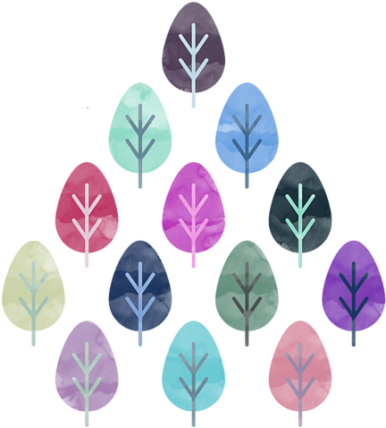 Click And Drag To Re-position The Image, If Desired - Watercolor Forest Pattern Wall Tapestry - Small: 51" (452x700), Png Download