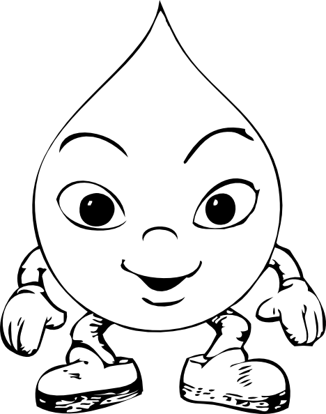 Johnny Automatic Raindrop Character Svg Clip Arts 468 (468x594), Png Download