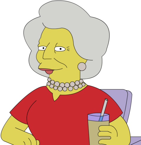 Barbara Bush - Simpsons Mrs Bush (500x500), Png Download