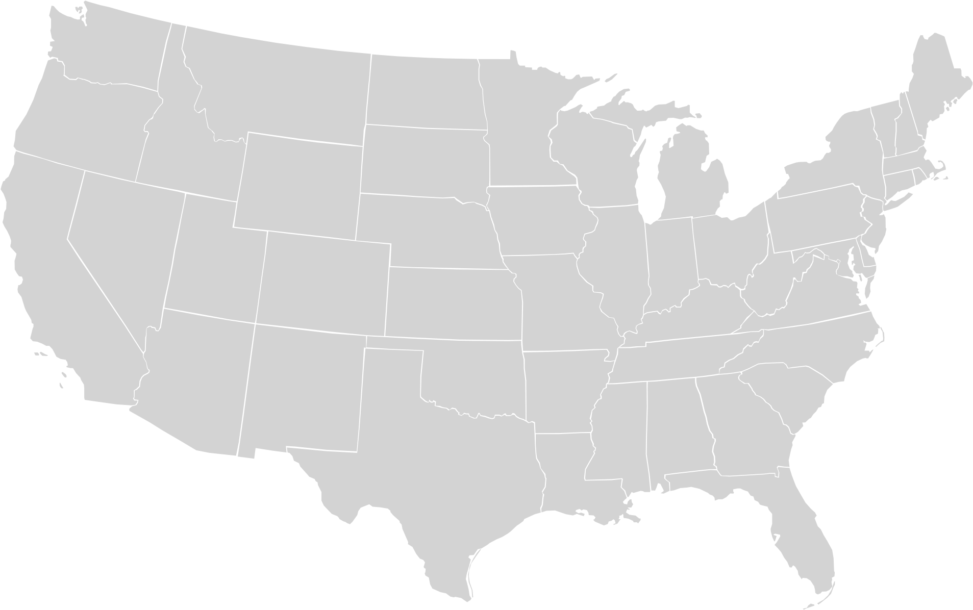 Png Usa Outline Transparent Usa Outline - Us Map Svg (1280x791), Png Download