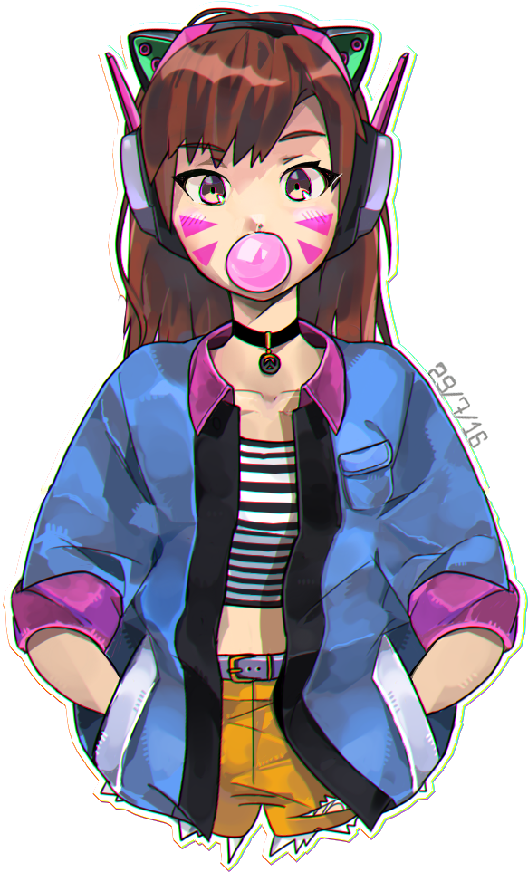 Bubblegum D Va Pinterest - Overwatch D Va Png (597x963), Png Download