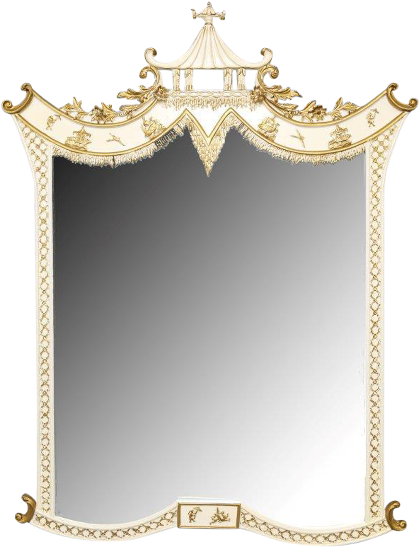 Antique Pagoda Mirror With Gold Gilt On Chairish - Chain (657x858), Png Download