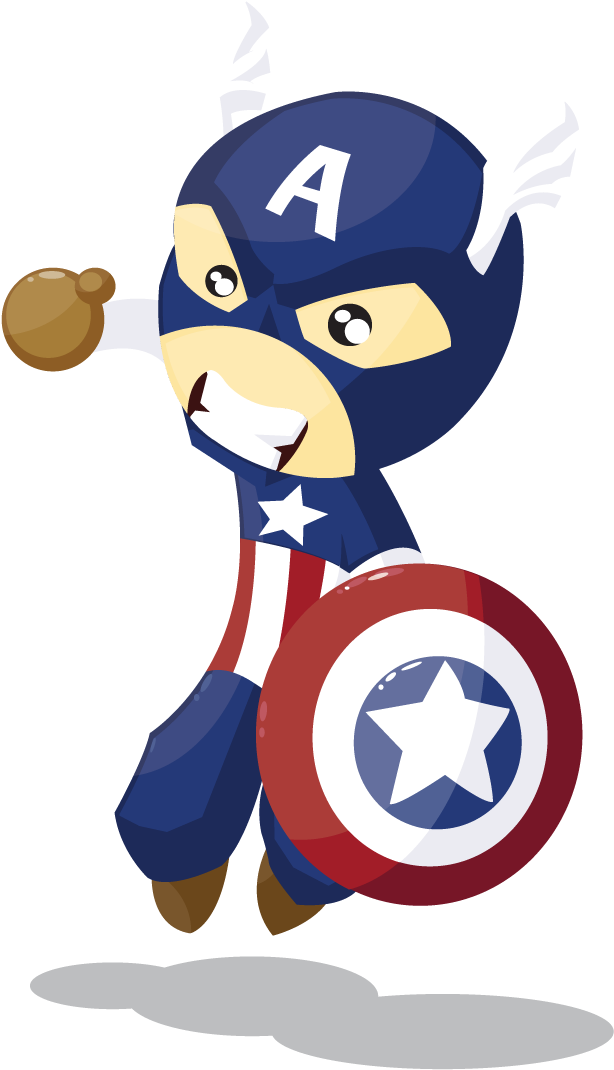Captain America By Kcv - Capitan America Vector Png (600x927), Png Download