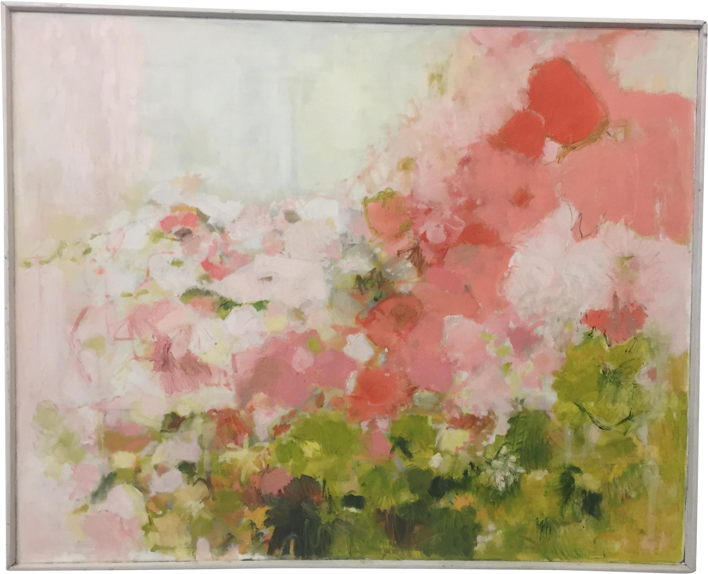 1970s Vintage Expressionist Floral Painting In Pinks - Hydrangea (2724x2208), Png Download