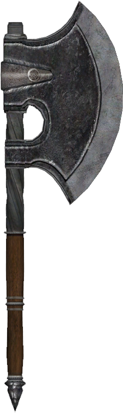 Battle Axe Png Transparent Picture - Oblivion Steel Battle Axe (607x810), Png Download