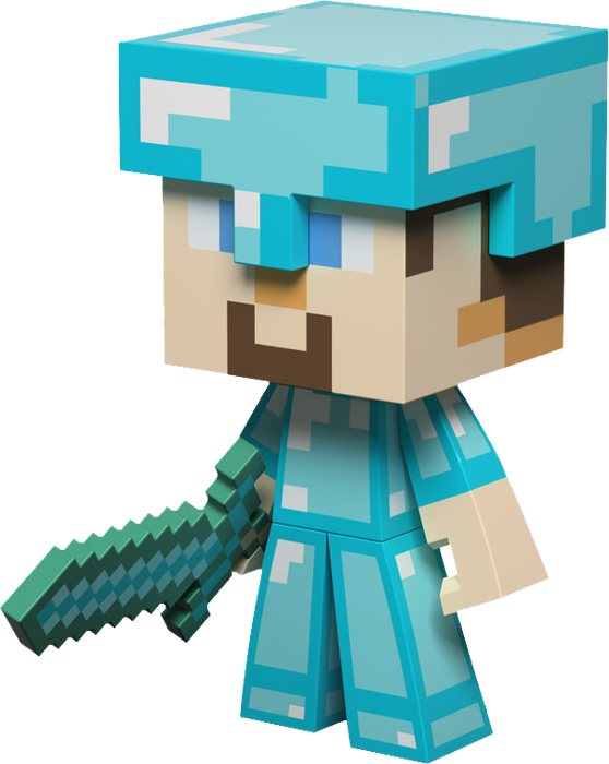 Minecraft Diamond Steve Png - Minecraft Diamond Steve 6-inch Vinyl Figure (558x700), Png Download