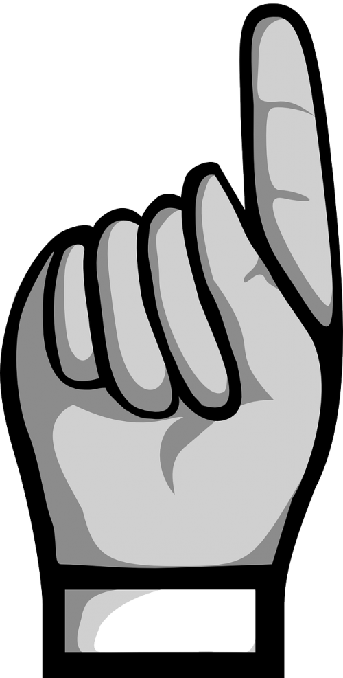 Mouse Pointer - Hand Pointing Up Clipart (300x592), Png Download