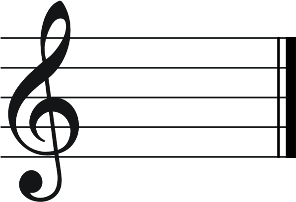Large Blank Music Treble Cleff Staff - C Major Key Signature (600x600), Png Download