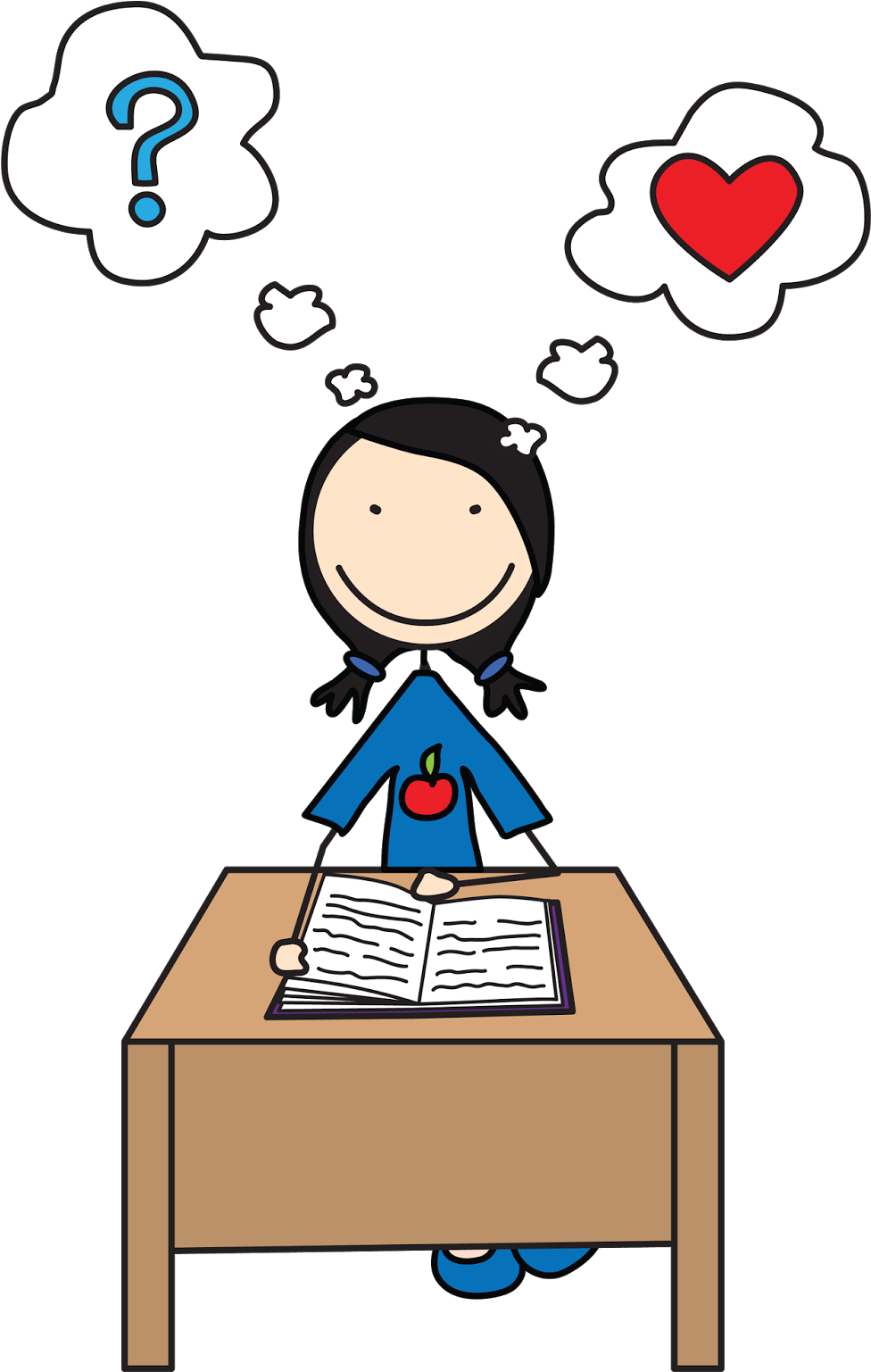 Ran Thinking Face Clip Art Free Clipart Image - Here Head Hidden Heart Questions (1039x1600), Png Download
