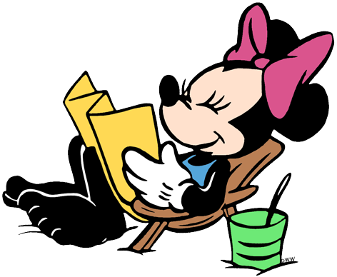 Minnie Mouse Clip Art - Beach Minnie Mouse Coloring Page (472x388), Png Download