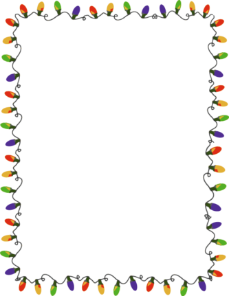 Christmas Light Merry And Happy New Year - Christmas Light Border Png (333x431), Png Download