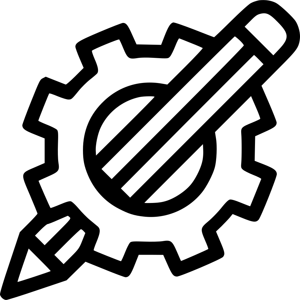 Geometry Setting Gear Design Svg Png Icon - Pencil Design Icon (980x980), Png Download