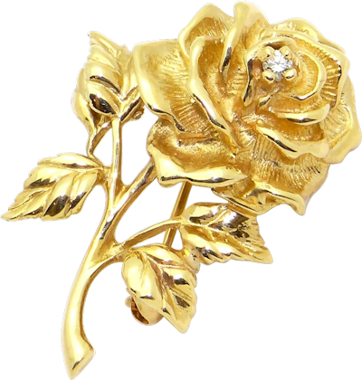 Gold Roses - Gold Flowers (400x420), Png Download