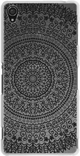 Black Feather Mandala - Hochflor Teppich Schwarz Grau (300x547), Png Download