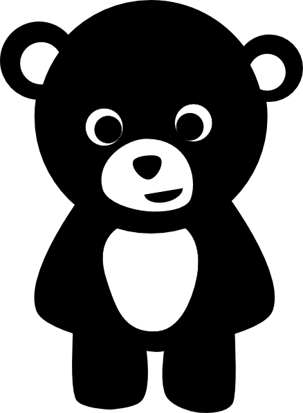 Teddy Bear Silhouette Png - Black Clipart (438x596), Png Download