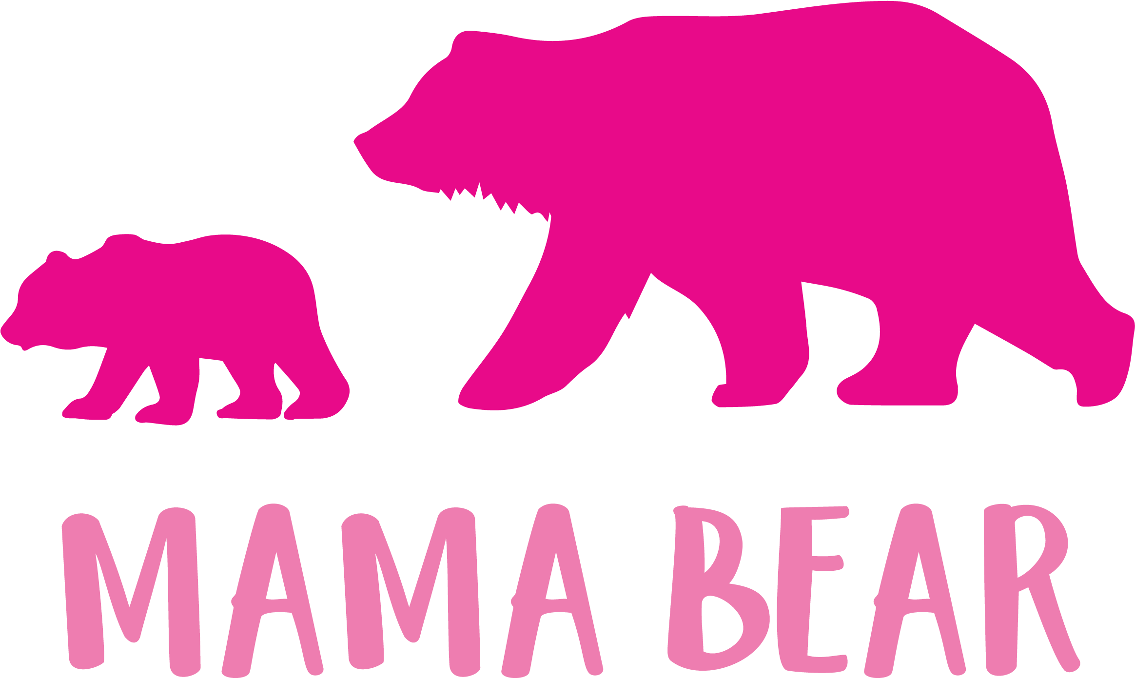 Mama-bear Cutting Files Svg, Dxf, Pdf, Eps Included - Bear Silhouette (2400x3000), Png Download