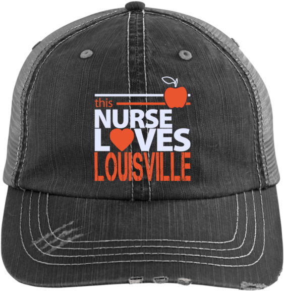 This Nurse Loves Louisville Hat Kentucky Nurse Hat - Mom Squad - Soccer - Distressed Unstructured Trucker (580x580), Png Download