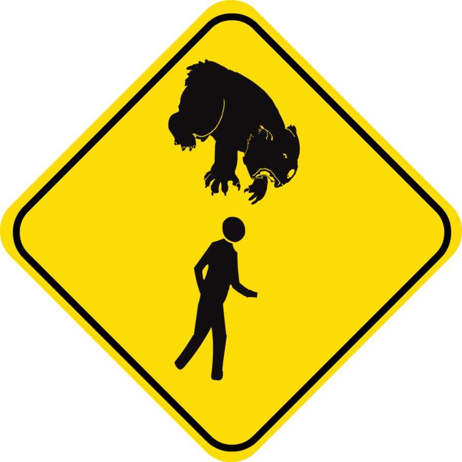 Drop Bear Sign - Drop Bear Warning Sign (900x900), Png Download