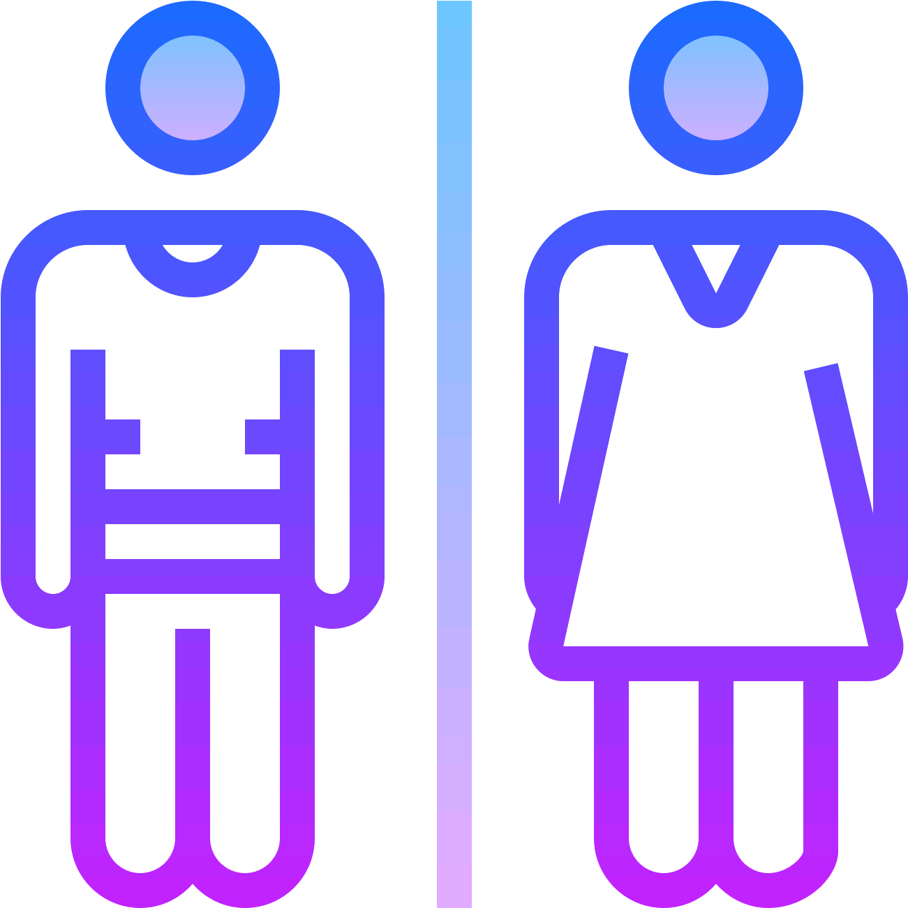 It Is A Logo For A Sign Placed On Bathroom Doors To - Icon (1600x1600), Png Download