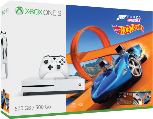 Xbox One S Hot Wheels Bundle 500 Gb Hero Image - Xbox One S 500gb Forza Horizon 3 (940x528), Png Download
