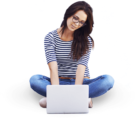 Sorry, Your Browser Doesn't Support Embedded Videos, - Png Girl With Laptop (480x406), Png Download