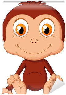 Baby Monkey Cartoon (400x400), Png Download