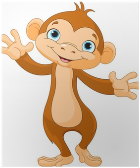 Baby Monkey Cartoon (400x400), Png Download