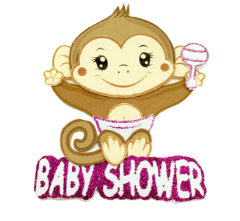 8" Baby Monkey - Cartoon (350x349), Png Download