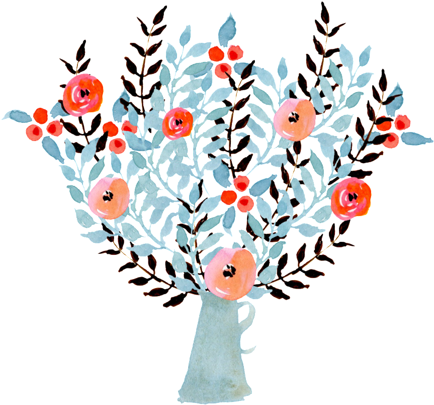 Watercolor Vase Decoration Vector - Glückwunsch-neues Baby-mädchen Mit Blumen Weintasche (1024x1043), Png Download