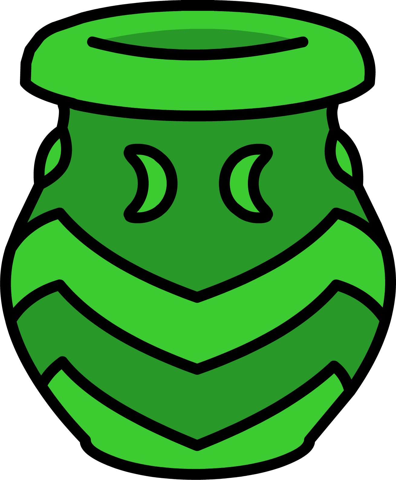 Green Vase - Club Penguin (1310x1588), Png Download