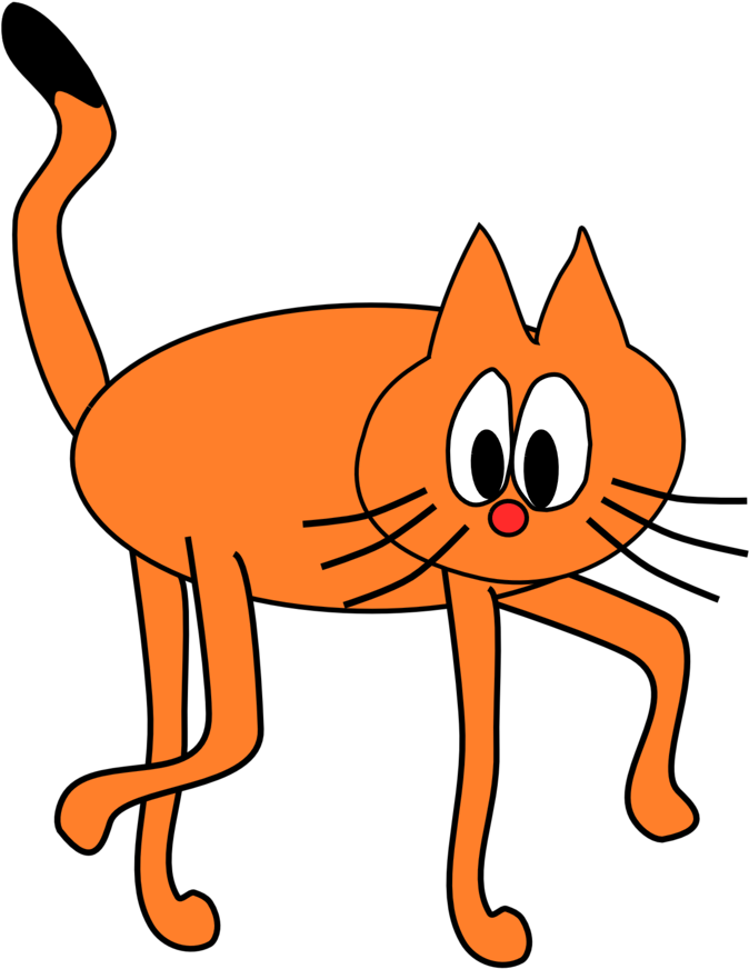 Cat - Cat Clip Art Orange (958x1355), Png Download