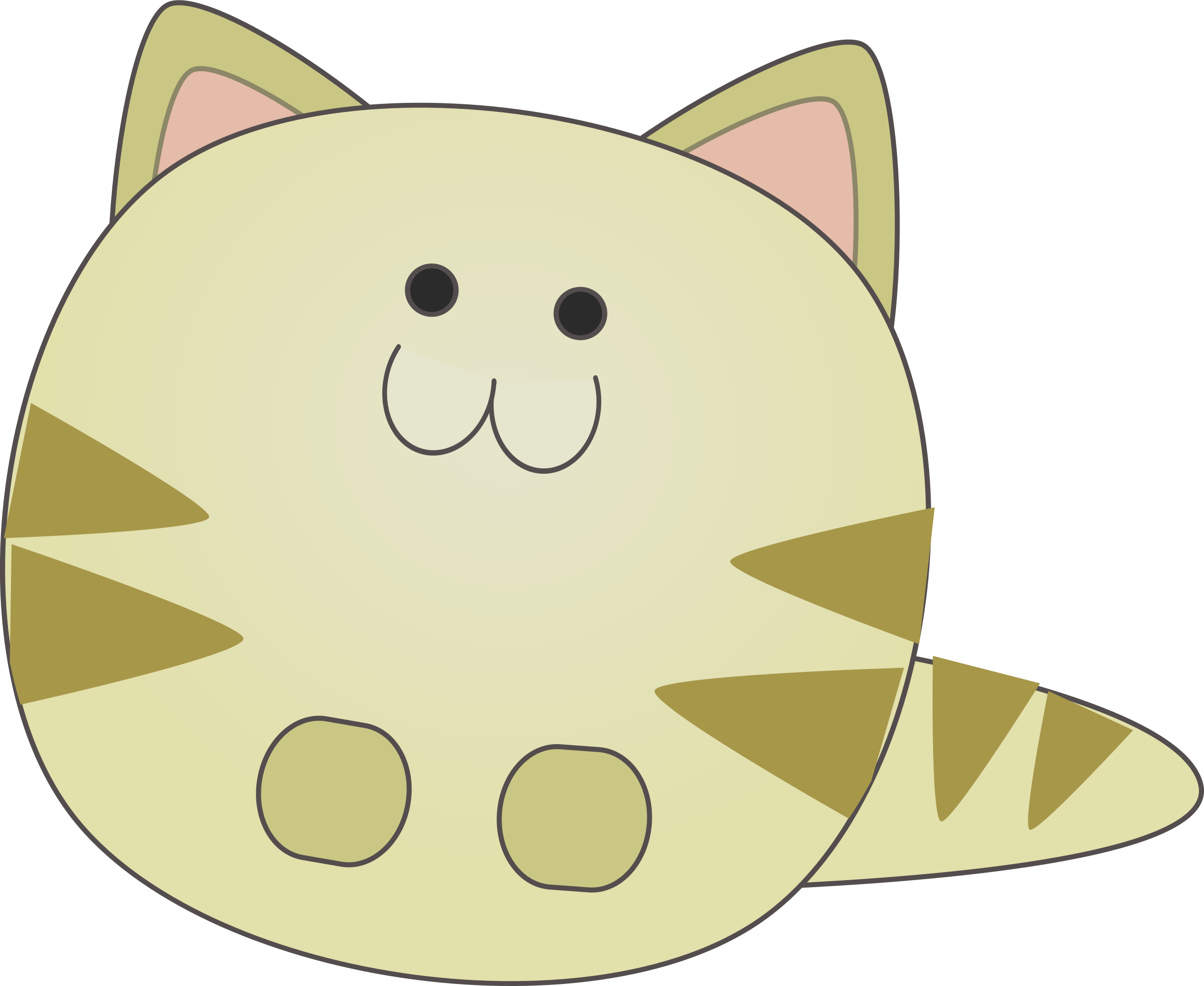 Big Image - Cat Cute Cartoon (2400x1965), Png Download