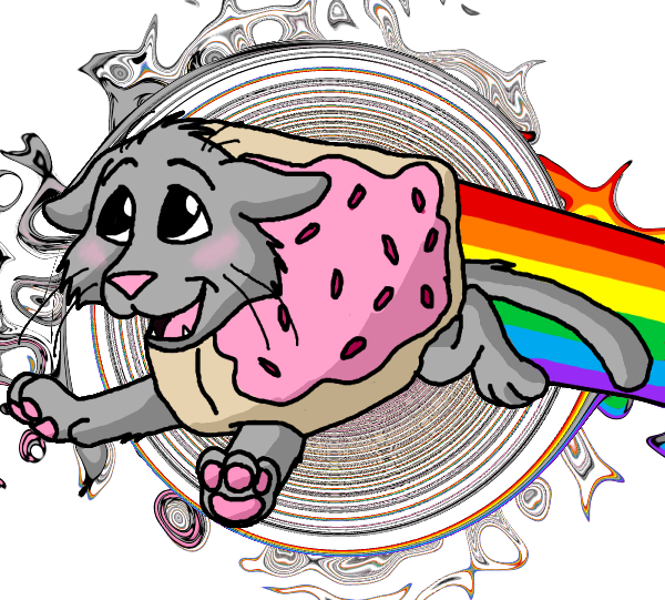 Nyan Cat - Png - Nyan Cat (600x541), Png Download