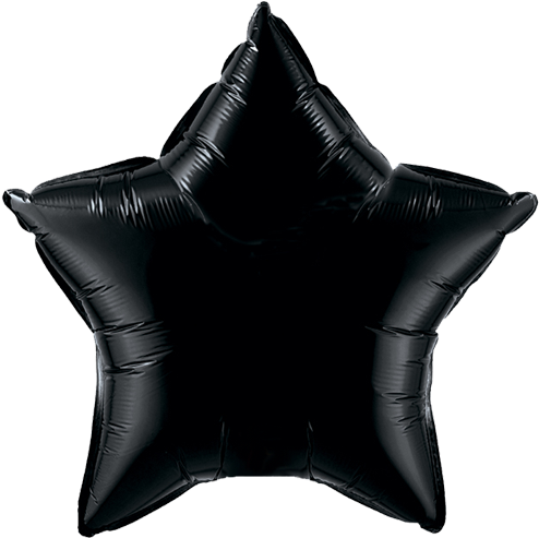 20" Onyx Black Star Foil Balloon - Black Star Foil Balloon (500x500), Png Download
