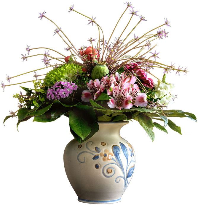 Vase, Nature, Plant, Leaf, Ornament, Bouquet - Birthday (738x720), Png Download