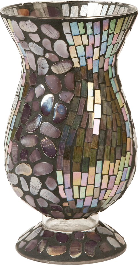 Free Png Vase Png Images Transparent - Imax Belinda Mosaic Glass Hurricane (480x923), Png Download