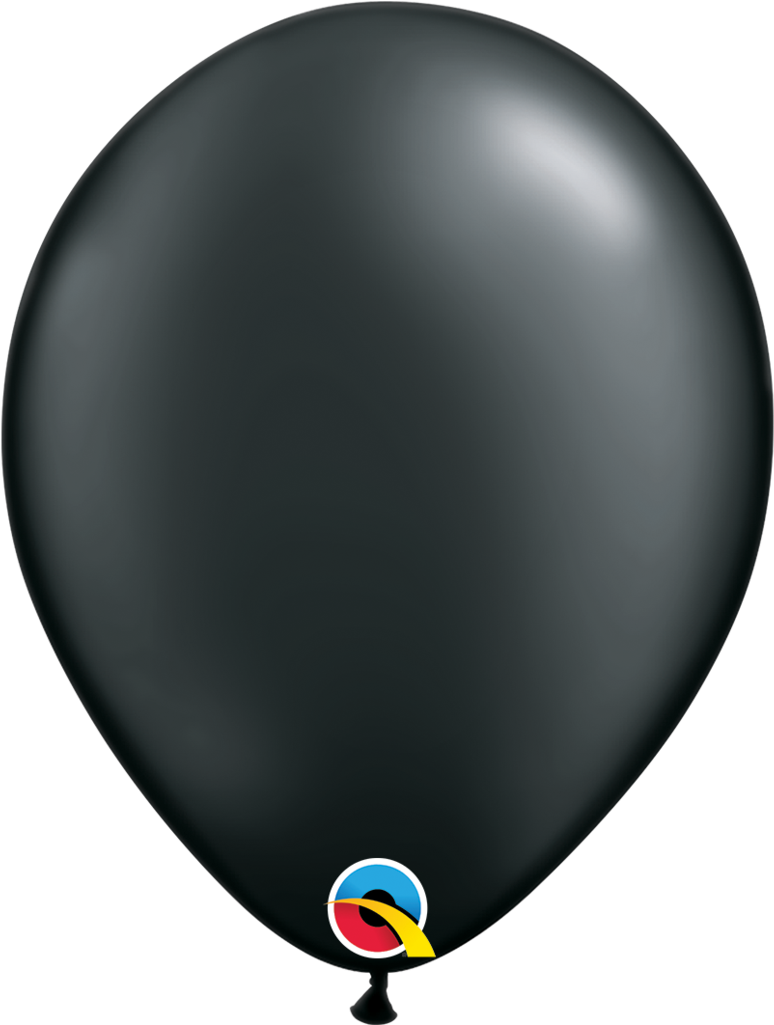 Pearl Onyx Black 11" Balloons - Qualatex 11" - Christmas Trees, Stars & Swirls (1024x1024), Png Download
