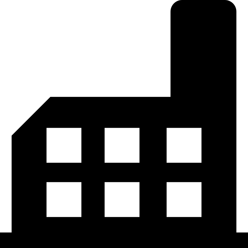 Factory Building Silhouette Svg Png Icon Free Download - Factory Silhouette Png (980x980), Png Download
