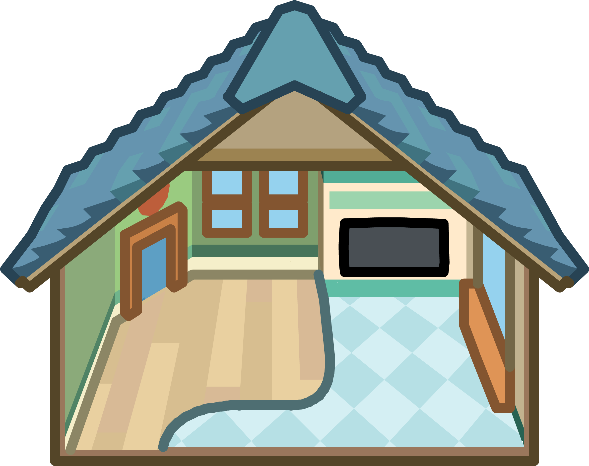 Igloo Buildings Icons 78 - Club Penguin Igloos Id (2365x1871), Png Download