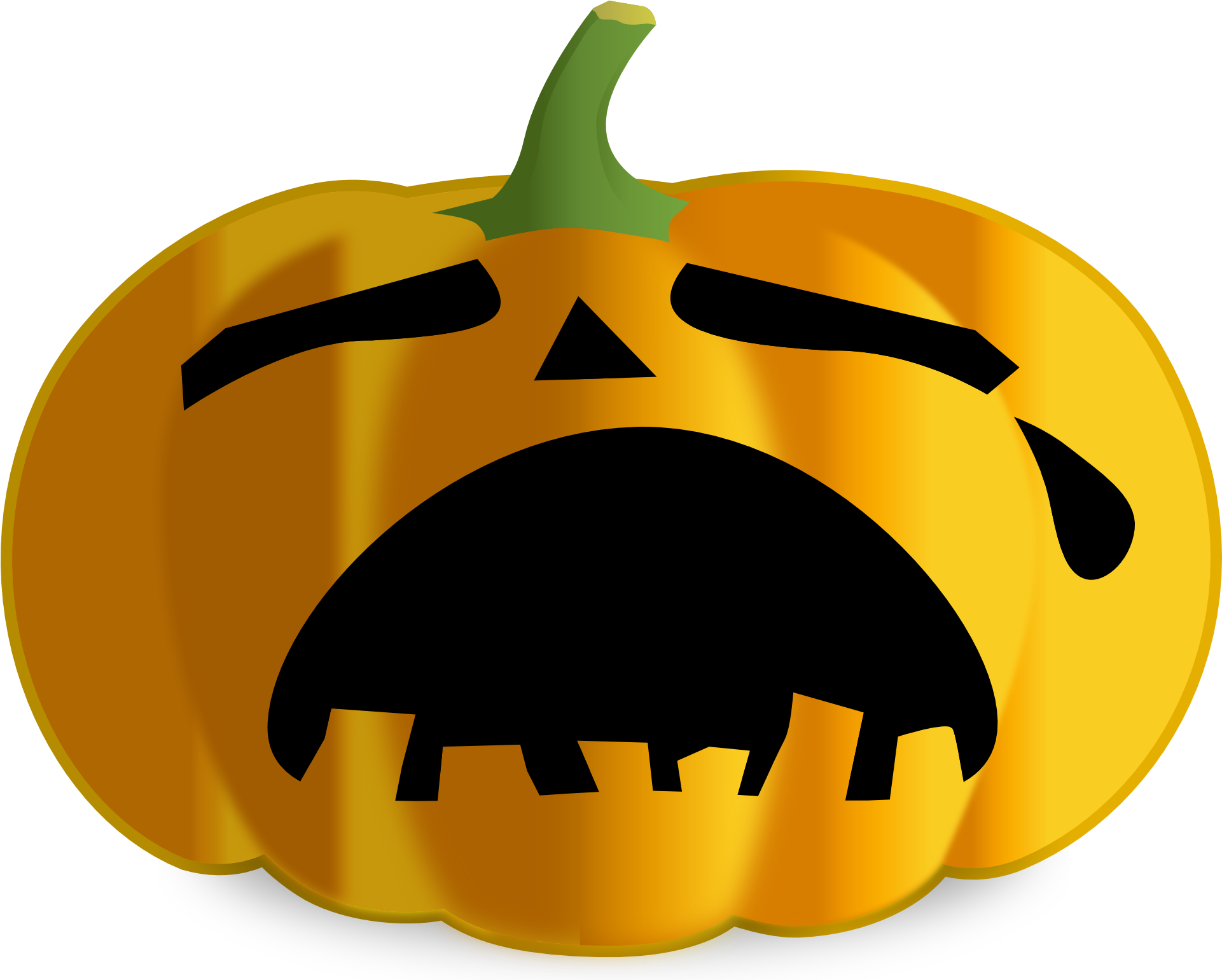 Sad Jack O Lantern Face (1920x1576), Png Download