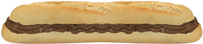 Baguette Nutella Dessert Menu - Panino Con Nutella Png (500x327), Png Download
