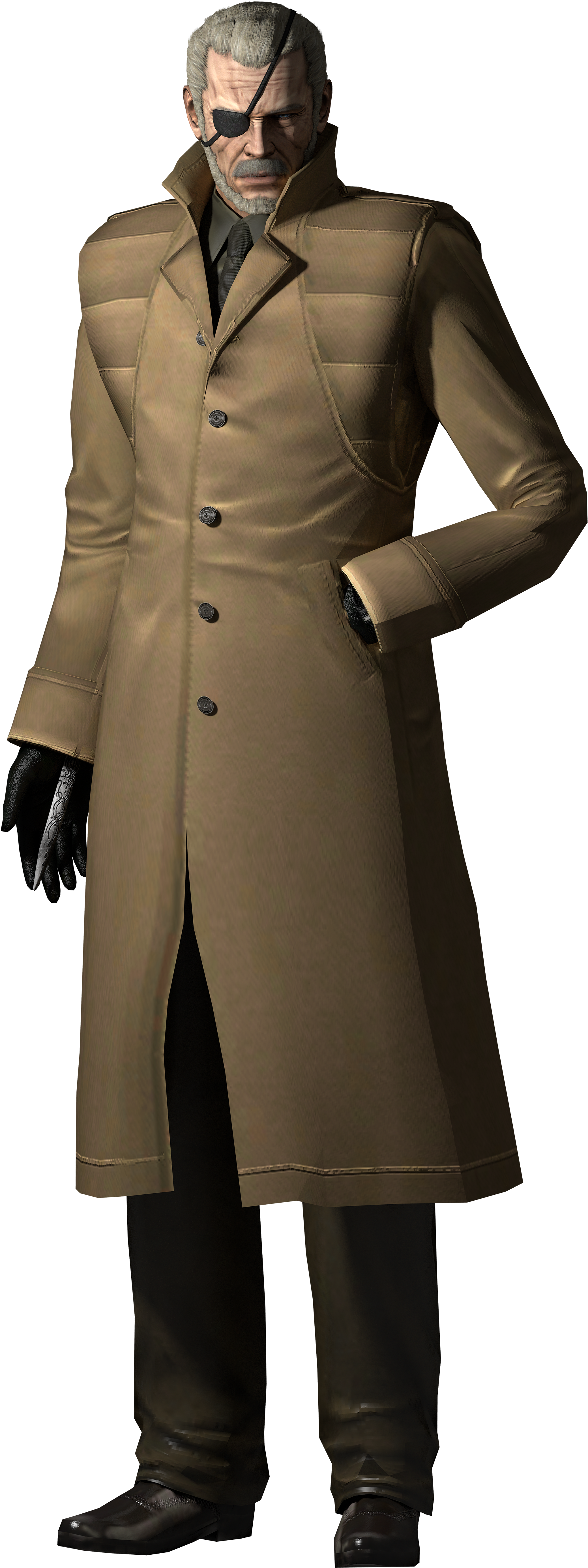 Big Boss Hidden Blade - Big Boss In Coat (2200x5623), Png Download