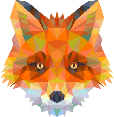 Geometric Fox Head Decal - Heptonstall Pace Egg 2015 (374x384), Png Download