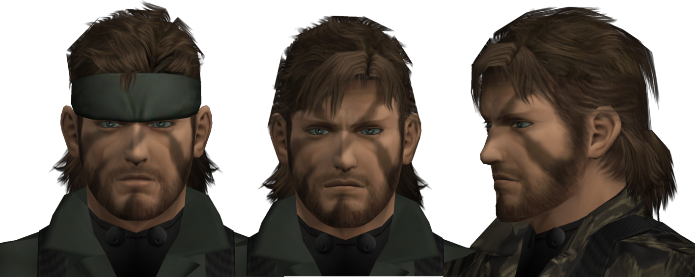 Naked Snake - Solid Snake No Bandana (1415x565), Png Download