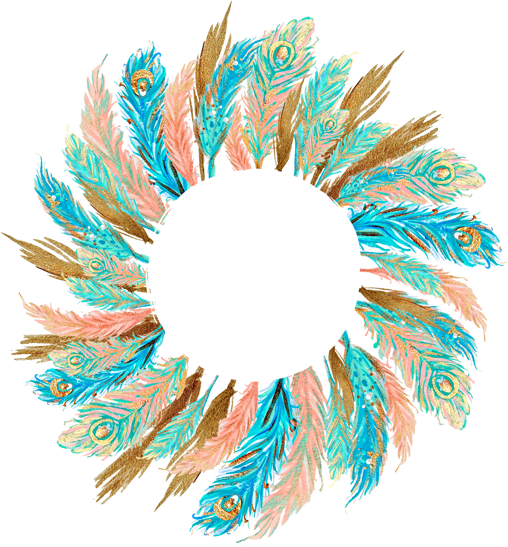 Hole Magpie Feather 2362*2362 Transprent Png Free - Feathers Png Circle (2362x2362), Png Download